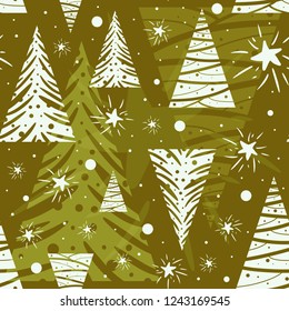 seamless Christmas tree pattern 