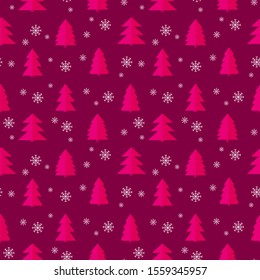 Seamless christmas tree pattern. Background merry christmas textiles, fabrics, cotton fabric, covers, wallpaper, print, gift wrapping, postcard, scrapbooking.
