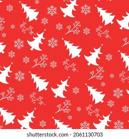 patrón de árbol de navidad sin fisuras en diseño plano