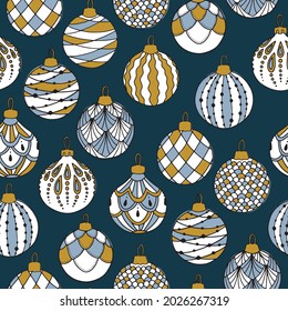 Seamless christmas tree pattern for greeting cards, wrapping papers. Seamless winter pattern.
