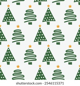 ilustração de padrão de árvore de natal sem costura em vetor