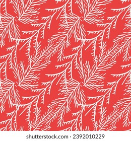 Seamless christmas tree pattern. New year background. Doodle illustration with christmas tree