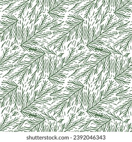 Seamless christmas tree pattern. New year background. Doodle illustration with christmas tree