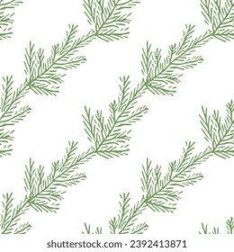 Seamless christmas tree pattern. New year background. Doodle illustration with christmas tree