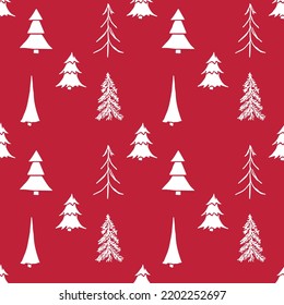 Patrón de árboles de navidad sin foco. adorno de árboles de navidad. Ilustración del perro con árbol de navidad