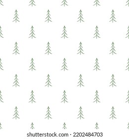 Seamless christmas tree pattern. christmas tree ornament. Doodle illustration with christmas tree