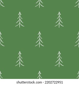 Seamless christmas tree pattern. christmas tree ornament. Doodle illustration with christmas tree