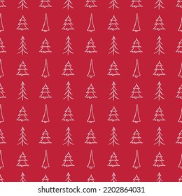 Nahtlose Weihnachtsbaummuster. Weihnachtsbaumschmuck. Dodle-Illustration mit Weihnachtsbaum