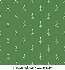 Seamless christmas tree pattern. christmas tree ornament. Doodle illustration with christmas tree