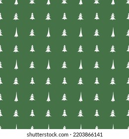 Seamless christmas tree pattern. christmas tree ornament. Doodle illustration with christmas tree