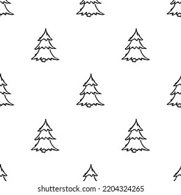 Patrón de árboles de navidad sin foco. adorno de árboles de navidad. Ilustración del perro con árbol de navidad