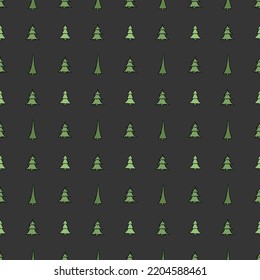 Nahtlose Weihnachtsbaummuster. Weihnachtsbaumschmuck. Dodle-Illustration mit Weihnachtsbaum