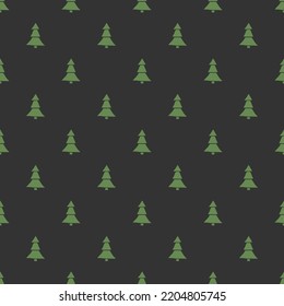 Patrón de árboles de navidad sin foco. adorno de árboles de navidad. Ilustración del perro con árbol de navidad