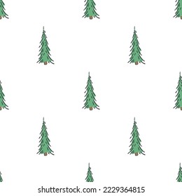 Patrón de árboles de navidad sin foco. adorno de árboles de navidad. Ilustración del perro con árbol de navidad