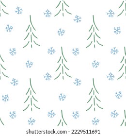 Seamless christmas tree pattern. christmas tree ornament. Doodle illustration with christmas tree