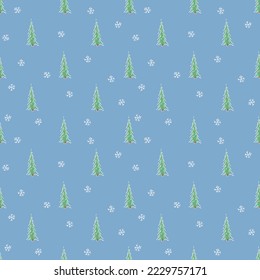 Nahtlose Weihnachtsbaummuster. Weihnachtsbaumschmuck. Dodle-Illustration mit Weihnachtsbaum