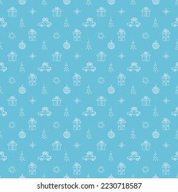 Seamless christmas tree pattern. christmas tree ornament. Doodle illustration with christmas tree