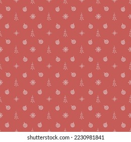 Patrón de árboles de navidad sin foco. adorno de árboles de navidad. Ilustración del perro con árbol de navidad
