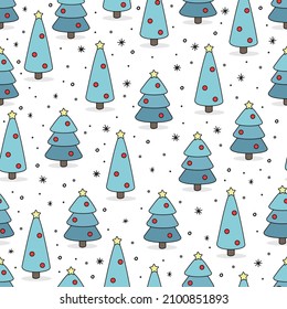Seamless christmas tree pattern vector illustration. Can be used for Christmas design.