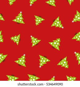 Seamless Christmas tree pattern. Vector background.