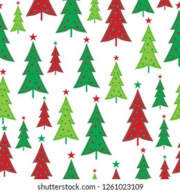 Seamless Christmas tree with red and green color