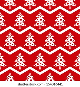 Seamless Christmas tree red pattern