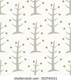 Seamless Christmas Tree Vector Pattern