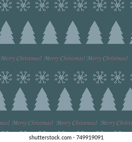 Seamless with Christmas trees and snowflakes