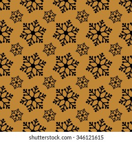 Seamless Christmas vector background with snowflakes