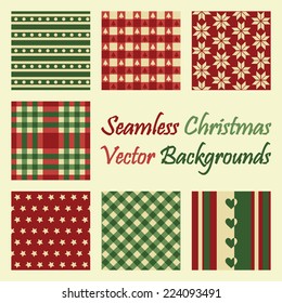 seamless christmas vector backgrounds