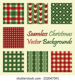 seamless christmas vector backgrounds