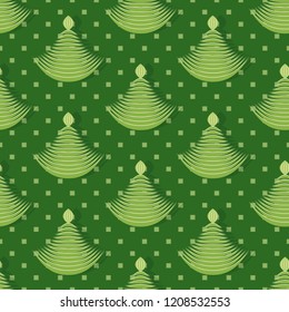 Seamless christmas vector illustration background. Decorative Christmas tree