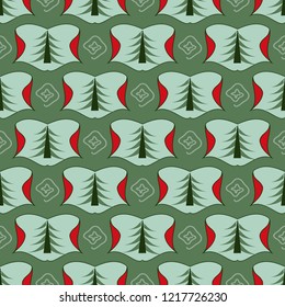 Seamless christmas vector illustration background. Abstract  Christmas tree
