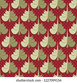 Seamless christmas vector illustration background. Decorative Christmas tree