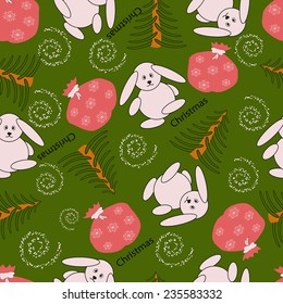 Seamless christmas vector illustration background with Christmas symbols