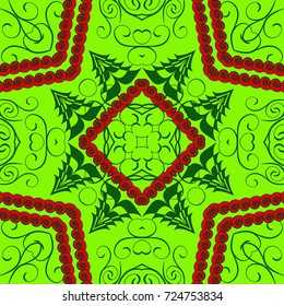 Seamless Christmas vector illustration background. Christmas tree, abstract patterns