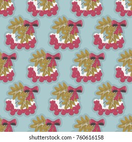 Seamless Christmas vector illustration with Christmas berry