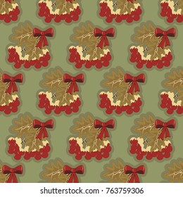 Seamless Christmas vector illustration with Christmas berry