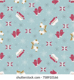 seamless christmas vector illustration with christmas symbols