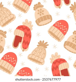 Padrão de chapéus de inverno de Natal sem costura