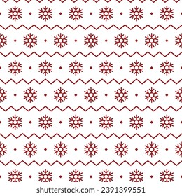 Nahtlose Weihnachten, Wintermuster auf weißem Hintergrund. Vektorgrafik