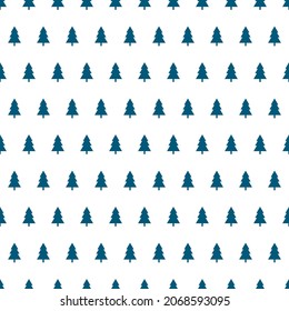 Seamless Christmas wrapping paper pattern. Christmas tree pattern.