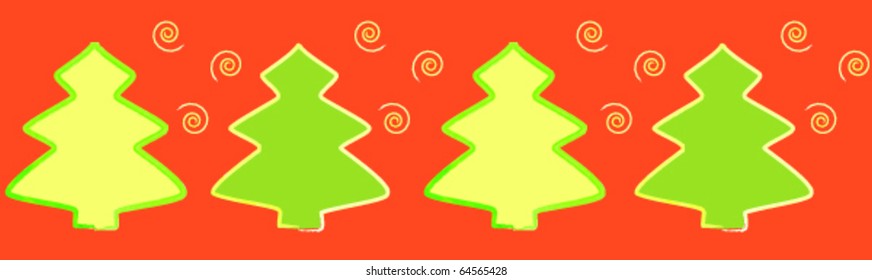 Seamless Christmas-tree border.