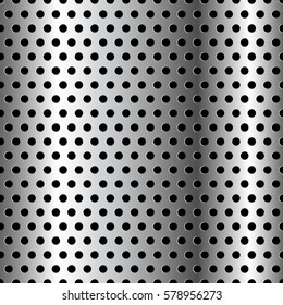 Seamless Chrome Grid Metal background. Illustration Vector.