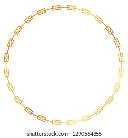 Seamless Cicle Golden Square Frame for Certificate, Placard Go Xi Fat Cai, Imlek Moment or other China Related