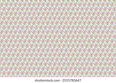 Seamless circle, abstract pattern in different colors for fabric, paper sheet, and background with light pink background.
