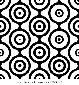 Seamless Circle Background. Abstract Monochrome Pattern