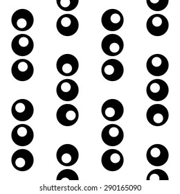 Seamless Circle Background. Abstract Monochrome Pattern