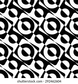 Seamless Circle Background. Abstract Monochrome Pattern