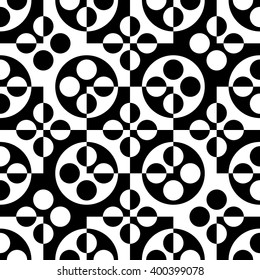 Seamless Circle Background. Abstract Monochrome Pattern